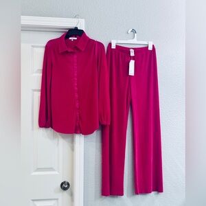 Ro & De Vibrant Pink Pants and Shirt Set